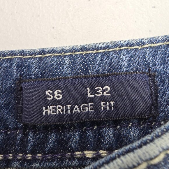 Vigoss Jeans Womens 6 L32 Blue Boot Cut Heritage Fit Embellished Pockets Stretch - Picture 9 of 14